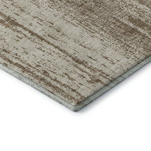 HomeRoots 10' Brown and Ivory Striped Washable Area Rug with UV Protection – Perfect for High-Traffic Spaces! 668319