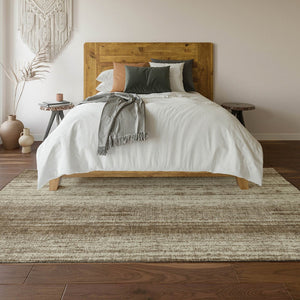 HomeRoots 10' Brown and Ivory Striped Washable Area Rug with UV Protection – Perfect for High-Traffic Spaces! 668319