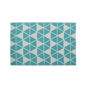 English Elm Christopher Knight Home® - HERRINGBONE Turquoise & White 4'x6' Handcrafted Polypropylene Rug - Durable PVC Strands, Low-Profile Finish 66832.00