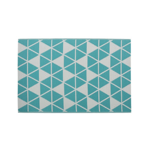 Christopher Knight Home® - Noble House - Alicante Outdoor Modern Scatter Rug, Turquoise and White