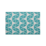 Christopher Knight Home® Hand-Crafted Modern Turquoise & White Outdoor Rug - Eco-Friendly PVC, 4' x 6'