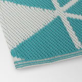 Christopher Knight Home® - Noble House - Alicante Outdoor Modern Scatter Rug, Turquoise and White