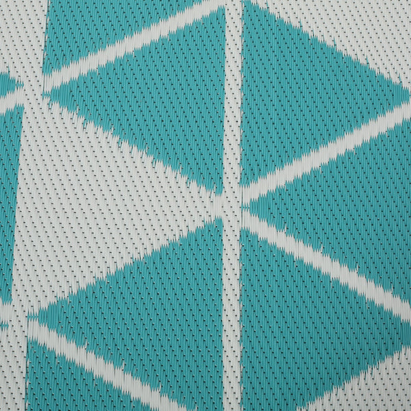 English Elm Christopher Knight Home® - HERRINGBONE Turquoise & White 4'x6' Handcrafted Polypropylene Rug - Durable PVC Strands, Low-Profile Finish 66832.00