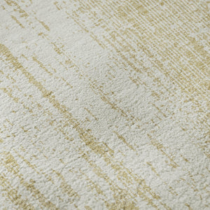 HomeRoots 8' Gold and Ivory Striped Washable Round Rug – UV Protected, Stain-Resistant, Perfect for Families! 668322
