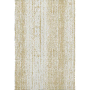 HomeRoots 9' X 12' Gold and Ivory Striped Area Rug - Durable, Washable, UV-Protected for Easy Care Living Spaces 668324