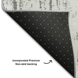 HomeRoots 10' Gray and Ivory Striped Washable Area Rug - UV Protected, Stain Resistant, Durable for Busy Homes 668331