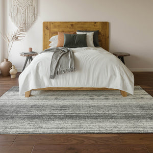 HomeRoots 10' Gray and Ivory Striped Washable Area Rug - UV Protected, Stain Resistant, Durable for Busy Homes 668331