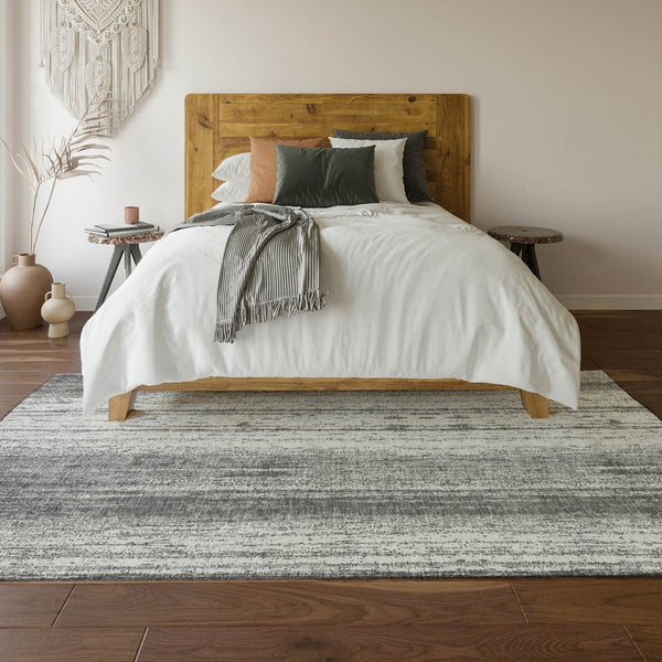 HomeRoots 10' Gray and Ivory Striped Washable Area Rug - UV Protected, Stain Resistant, Durable for Busy Homes 668331