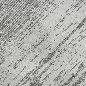 HomeRoots 10' Gray and Ivory Striped Washable Area Rug - UV Protected, Stain Resistant, Durable for Busy Homes 668331