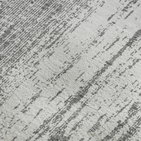 HomeRoots 10' Gray and Ivory Striped Washable Area Rug - UV Protected, Stain Resistant, Durable for Busy Homes 668331