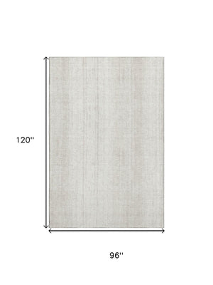 HomeRoots 8' x 10' Ivory & Beige Striped Washable Area Rug – Durable, Stain Resistant, UV Protected for Homes 668335