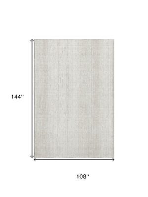 HomeRoots 9' X 12' Ivory & Beige Striped Area Rug - Washable, UV Protected, Stain Resistant for Busy Homes 668336
