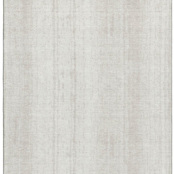 HomeRoots 10' Ivory and Beige Striped Washable Area Rug - Durable, UV-Protected, Perfect for High-Traffic Homes! 668337