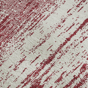 HomeRoots 9' X 12' Merlot and Ivory Striped Area Rug – Stylish, Durable, Washable, UV-Protected for Homes 668342
