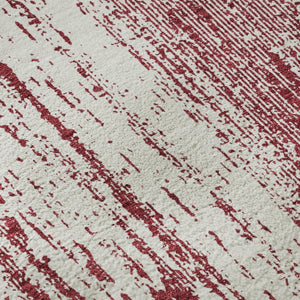 HomeRoots 10' X 14' Merlot and Ivory Striped Washable Area Rug - Durable, UV-Protected, Stain-Resistant Design! 668343