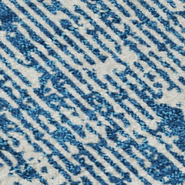 HomeRoots 10' X 14' Navy Blue Striped Washable Area Rug - UV Protected, Stain-Resistant, Durable & Stylish! 668349