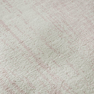HomeRoots 8' Pink and Ivory Striped Round Rug – Washable, UV-Protected, Stain-Resistant for Busy Homes! 668352
