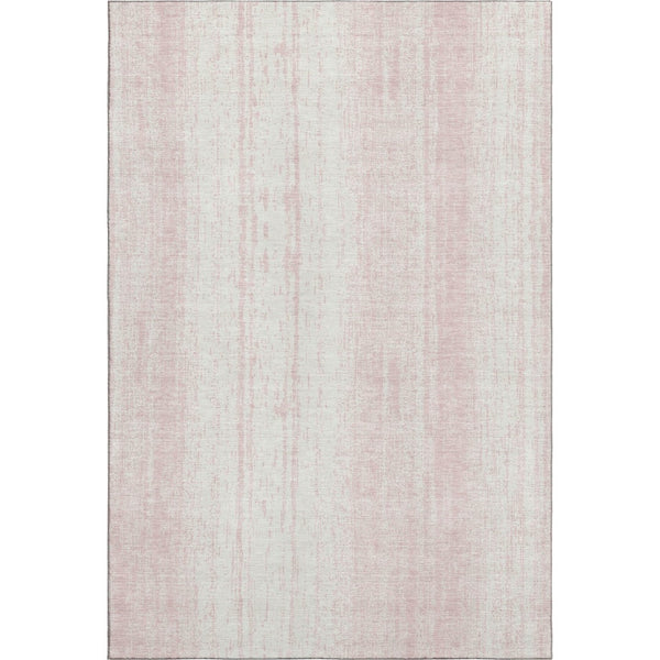 HomeRoots 8' X 10' Pink and Ivory Striped Washable Area Rug with UV Protection – Durable, Stylish, Kid-Friendly! 668353