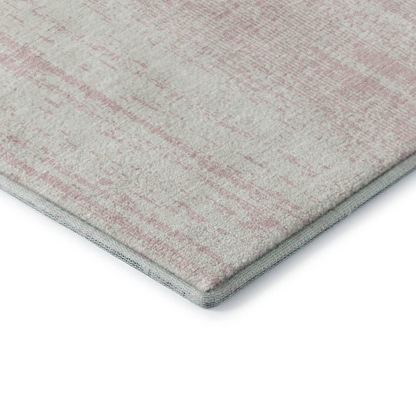 HomeRoots 8' X 10' Pink and Ivory Striped Washable Area Rug with UV Protection – Durable, Stylish, Kid-Friendly! 668353