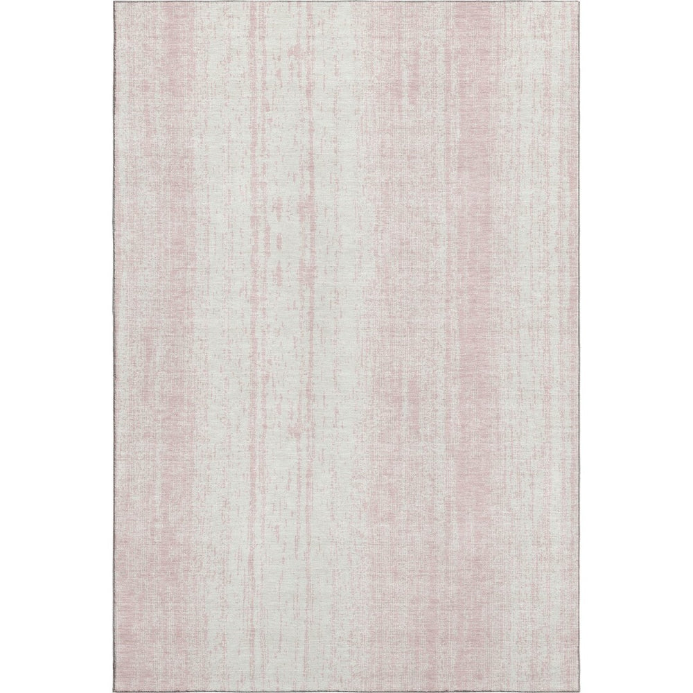 HomeRoots 9' X 12' Washable Pink & Ivory Striped Area Rug – Durable, Stain Resistant, UV Protected for All Homes 668354