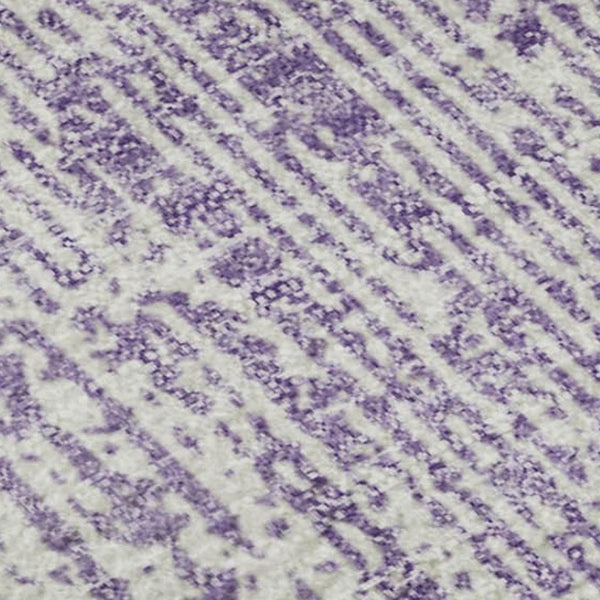 HomeRoots 5' X 8' Striped Purple and Ivory Area Rug - Durable, Stain-Resistant, UV Protected for Everyday Use 668357