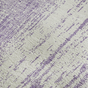 HomeRoots 5' X 8' Striped Purple and Ivory Area Rug - Durable, Stain-Resistant, UV Protected for Everyday Use 668357