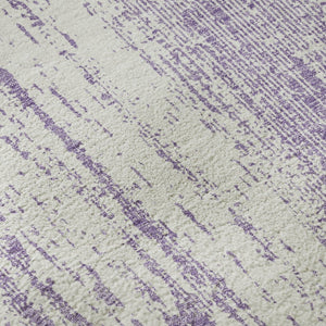 HomeRoots 8' Purple and Ivory Striped Washable Round Rug – Stylish, Durable, UV-Protected for Every Space 668358