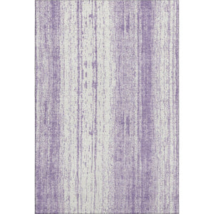 HomeRoots 8' X 10' Stylish Purple & Ivory Striped Washable Area Rug with UV Protection for High-Traffic Rooms 668359
