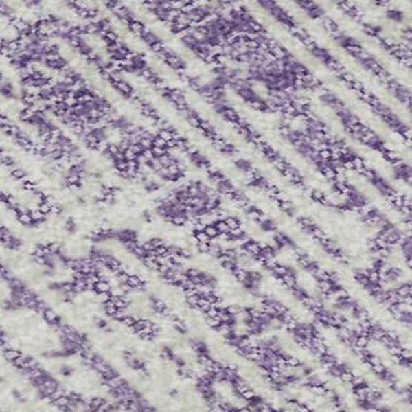 HomeRoots 8' X 10' Stylish Purple & Ivory Striped Washable Area Rug with UV Protection for High-Traffic Rooms 668359