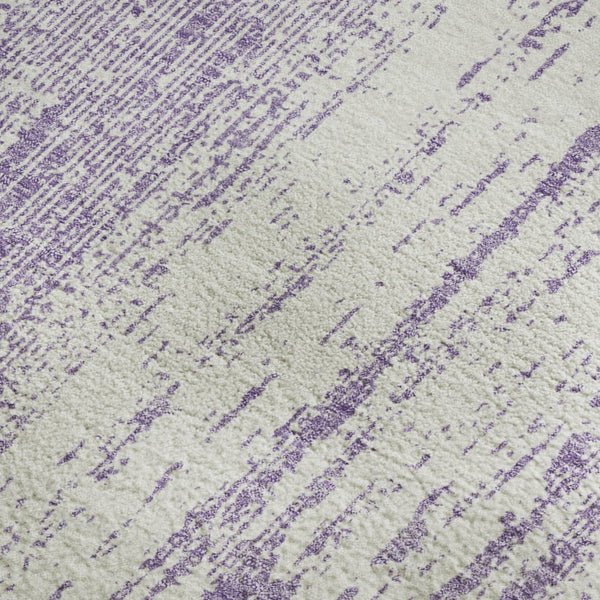 HomeRoots 10' Purple & Ivory Striped Washable Area Rug - UV Protected, Stain Resistant, Perfect for Homes! 668361
