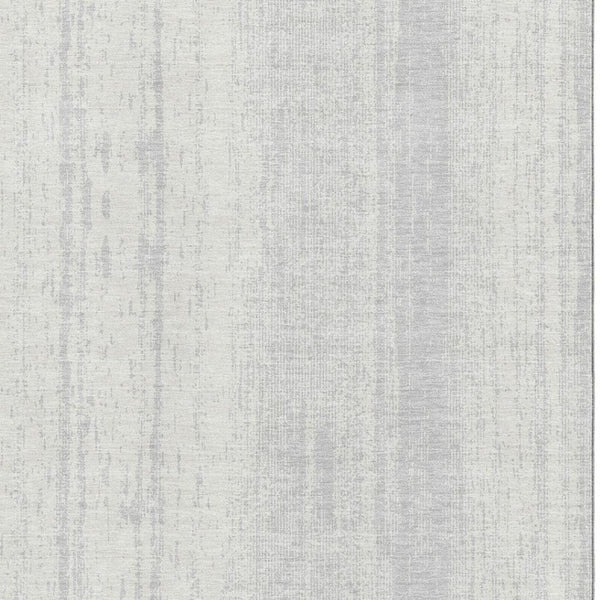 HomeRoots 5' X 8' Silver and Ivory Striped Washable Area Rug - Durable, Stain-Resistant, UV Protected Design 668363