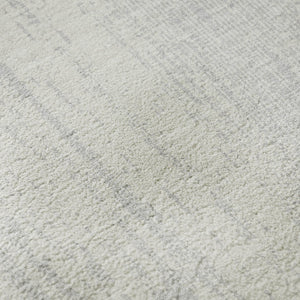 HomeRoots 8' Washable Round Rug in Silver and Ivory Stripes - Durable, UV-Protected, Perfect for Family Spaces 668364