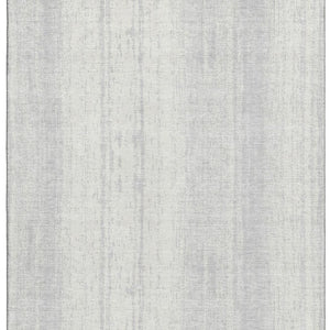 HomeRoots 9' X 12' Striped Area Rug in Silver & Ivory - Washable, UV Protected, Durable for High-Traffic Spaces 668366