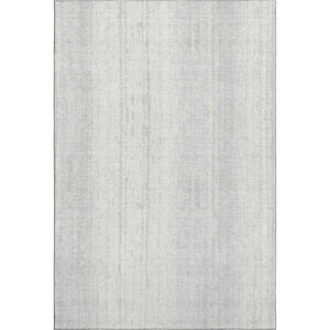HomeRoots 9' X 12' Striped Area Rug in Silver & Ivory - Washable, UV Protected, Durable for High-Traffic Spaces 668366