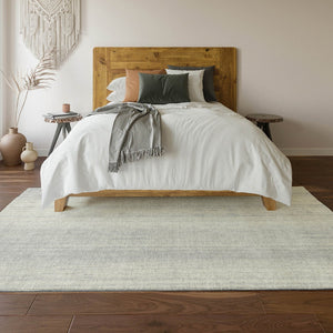 HomeRoots 9' X 12' Striped Area Rug in Silver & Ivory - Washable, UV Protected, Durable for High-Traffic Spaces 668366
