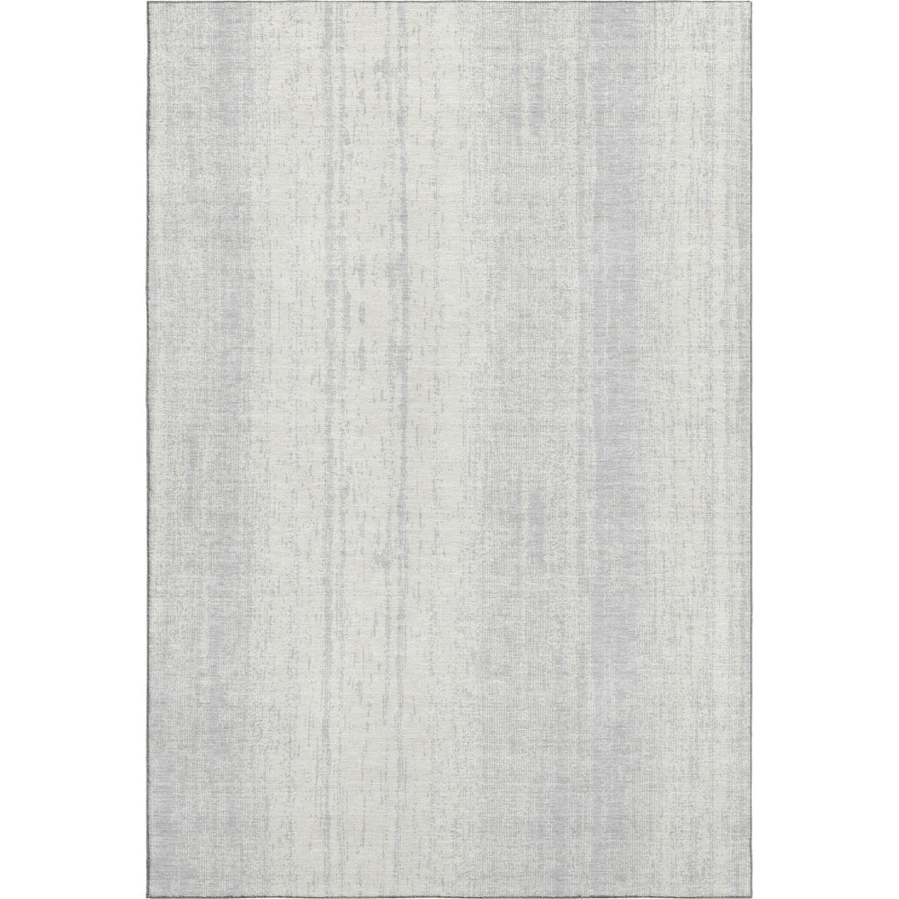 HomeRoots 10' Silver and Ivory Striped Area Rug - Washable, Durable, UV Protected, Perfect for Busy Homes 668367