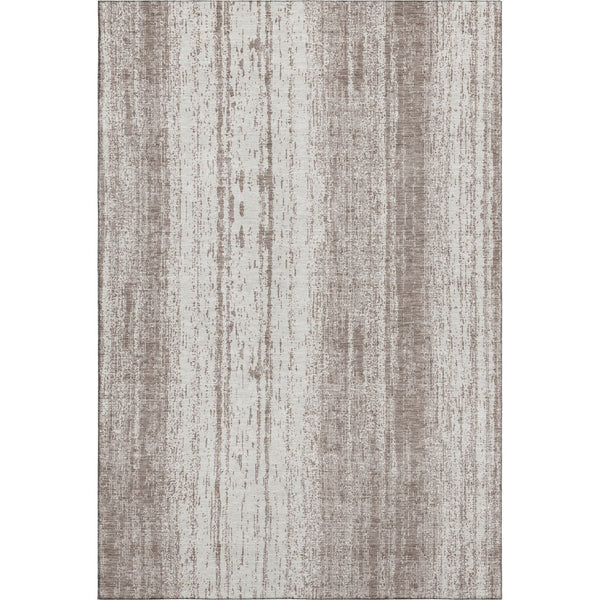 HomeRoots 5' X 8' Taupe and Ivory Striped Area Rug - Durable, Stain Resistant, UV Protected for High-Traffic Spaces 668369