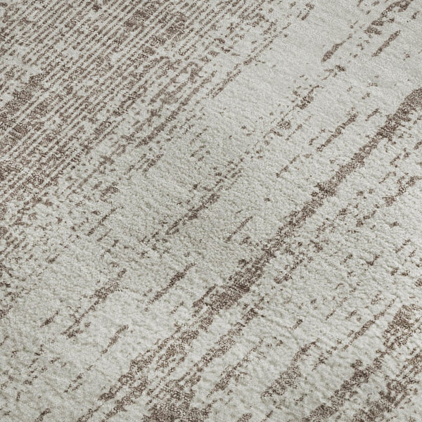 HomeRoots 5' X 8' Taupe and Ivory Striped Area Rug - Durable, Stain Resistant, UV Protected for High-Traffic Spaces 668369