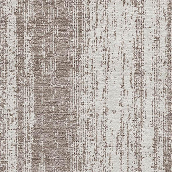 HomeRoots 8' X 10' Taupe And Ivory Striped Area Rug - Durable, Washable, UV Protected for Homes with Kids & Pets 668371