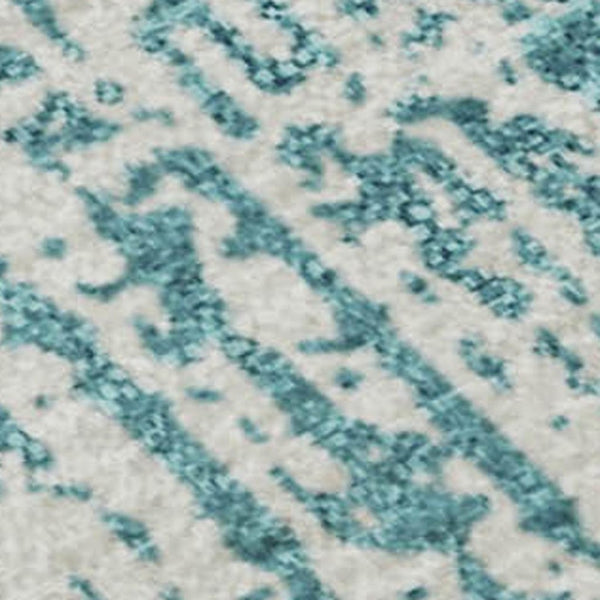 HomeRoots 8' X 10' Teal and Ivory Striped Area Rug - Durable, Washable, UV Protected for Indoor/Outdoor Use 668377