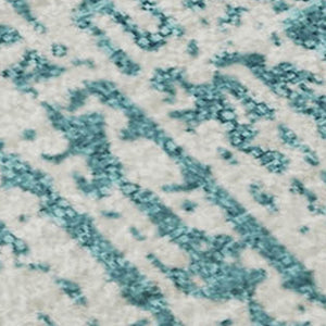 HomeRoots 10' X 14' Coastal-Inspired Teal and Ivory Striped Rug - Stain-Resistant, UV Protected for Living Spaces 668379