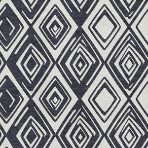 HomeRoots 9' X 12' Black And Ivory Geometric Area Rug – Washable, UV Protected, Modern & Durable Design for Homes 668384