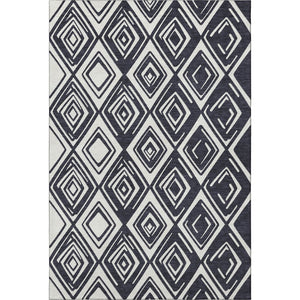 HomeRoots 10' Geometric Black and Ivory Washable Area Rug for High-Traffic Homes with UV Protection & Durability 668385