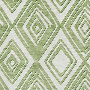 HomeRoots 5' X 8' Green and Ivory Geometric Area Rug – Washable, UV Protected, Stylish for Kids & Pets! 668399