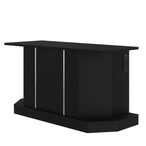 English Elm Modern Engineered Wood Aquarium Stand with Cabinet & Power Hub, 880lb Capacity, Sleek Black Storage N704P350199B