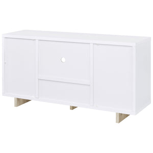 English Elm Yesler Two-tone Media Credenza with Open Shelf and Concealed Cabinet Storage B062P441083