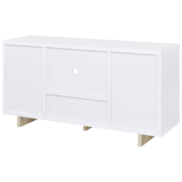 English Elm Yesler Two-tone Media Credenza with Open Shelf and Concealed Cabinet Storage B062P441083