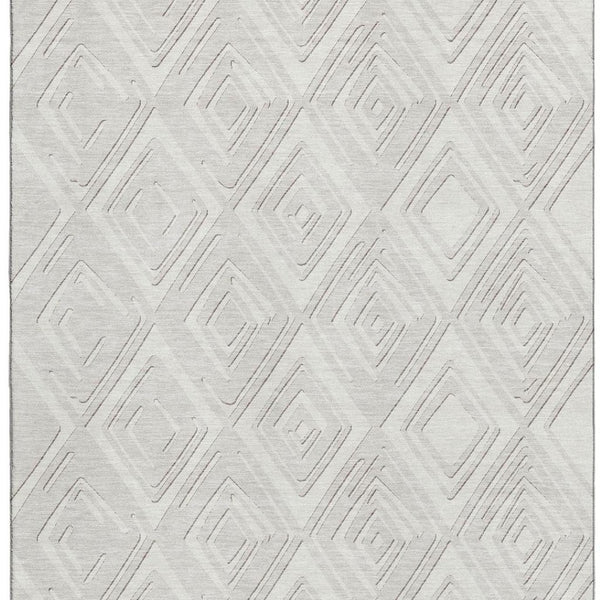 HomeRoots 8' X 10' Stylish Ivory & Beige Geometric Washable Area Rug with UV Fade Protection & Easy Care 668407