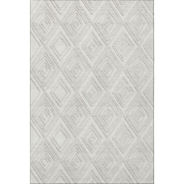 HomeRoots 8' X 10' Stylish Ivory & Beige Geometric Washable Area Rug with UV Fade Protection & Easy Care 668407