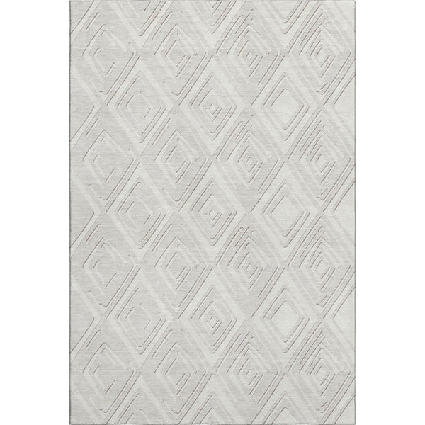 HomeRoots 10' X 14' Stylish Ivory & Beige Geometric Washable Area Rug with UV Protection for High Traffic Use 668409